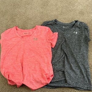 Under Armour Coral and Charcoal Tees